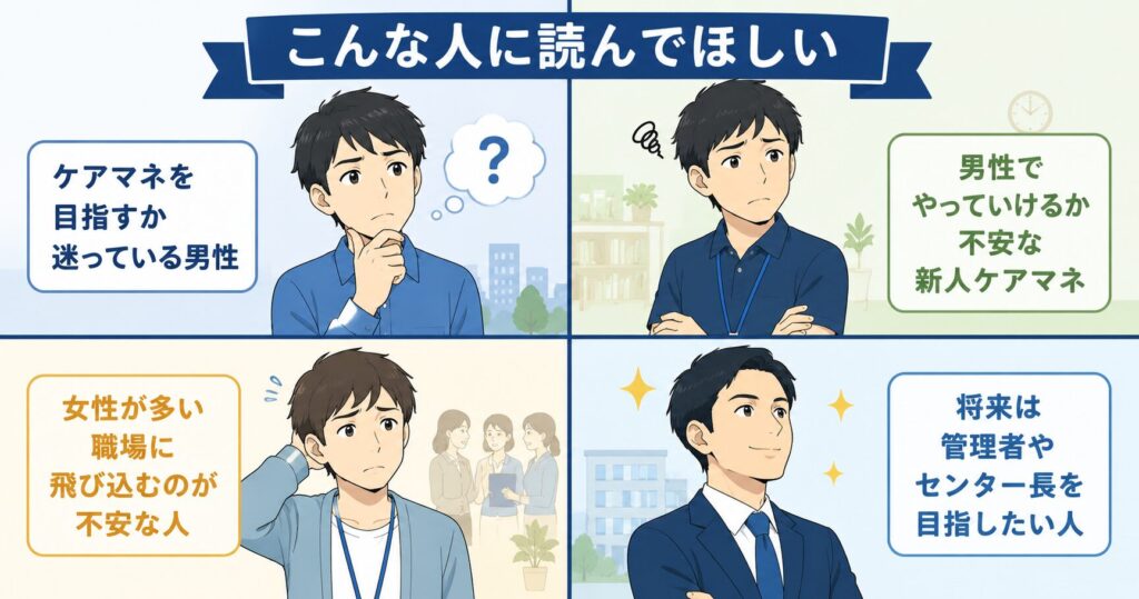 ケアマネを目指すか迷っている男性や将来管理者を目指したい人